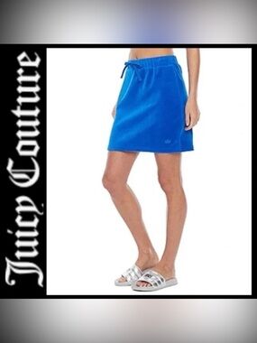 Juicy Couture Bright Blue Terry Drawstring Skirt